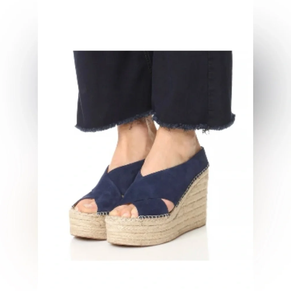 💙💙Sigerson Morrison Aitfa Dark Blue Suede Espadrille‎ Wedges💙💙